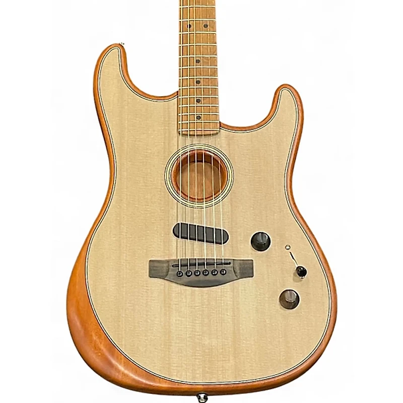 Used Fender American Acoustasonic Stratocaster Natural Acoustic Electric Guitar