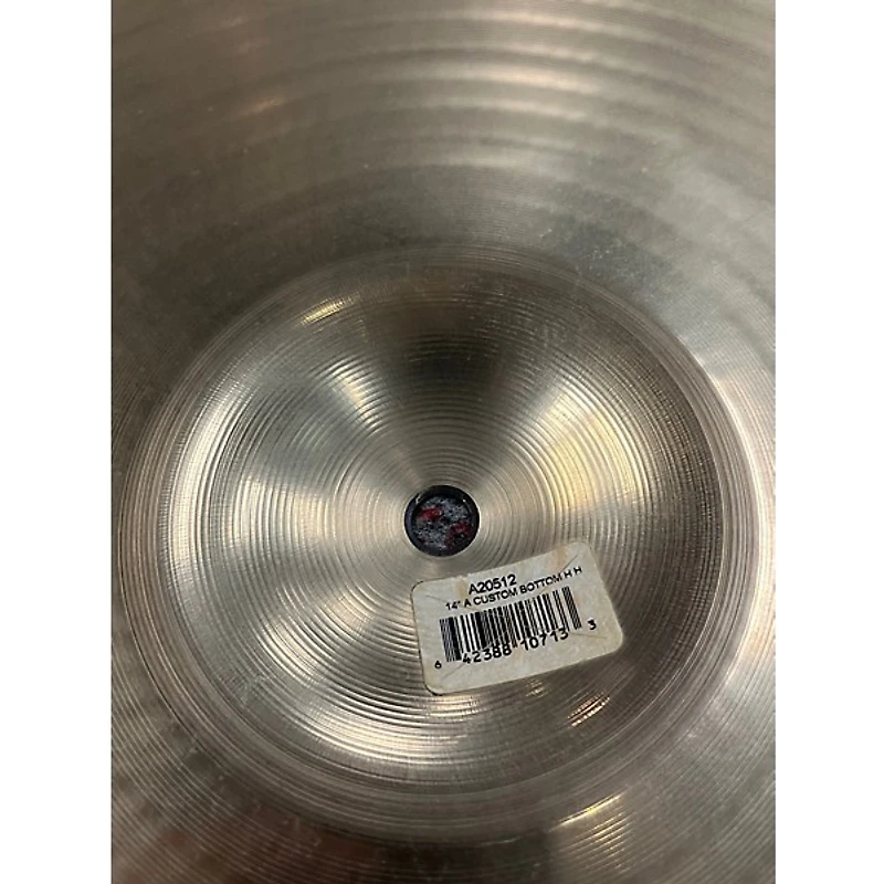 Used Zildjian 14in A Custom Hi Hat Bottom Cymbal
