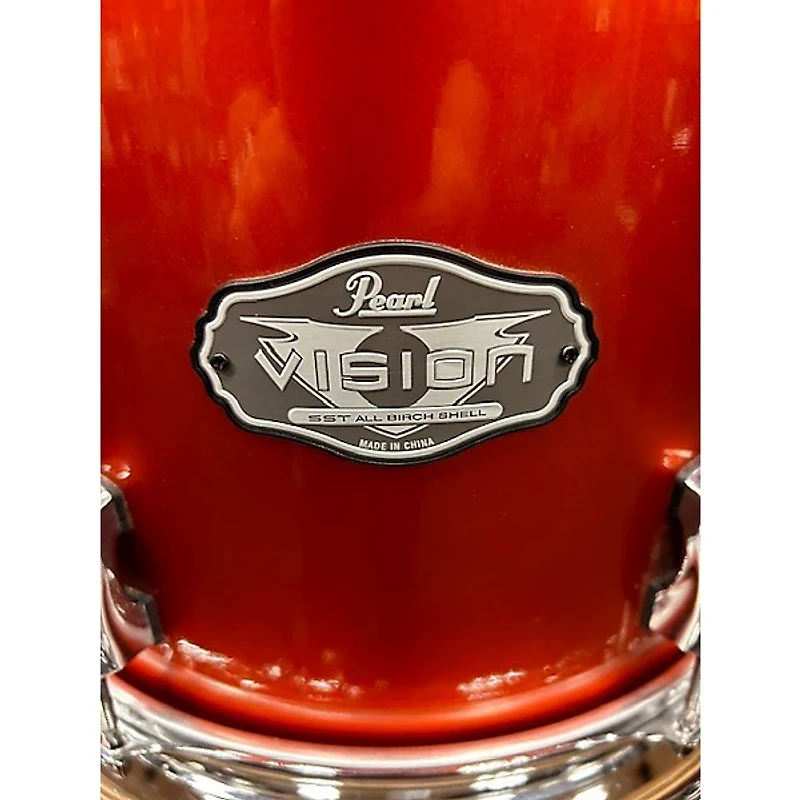 Used Pearl 5 Piece Vision Metallic Orange Drum Kit