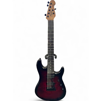 Used Sterling by Music Man JASON RICHARDSON CUTLASS 7 STRING DARK SCARLET BURST SATIN Solid Body Electric Guitar