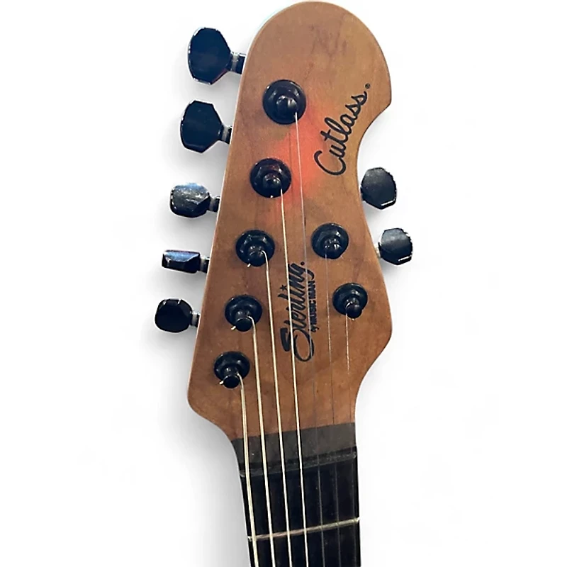 Used Sterling by Music Man JASON RICHARDSON CUTLASS 7 STRING DARK SCARLET BURST SATIN Solid Body Electric Guitar
