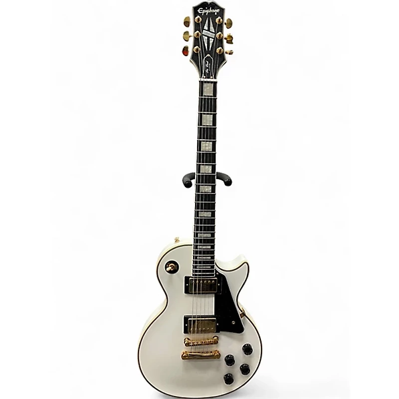 Used Epiphone Les Paul Custom Alpine White Solid Body Electric Guitar