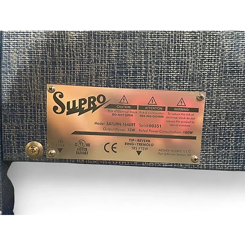 Used Supro Saturn 1648RT Tube Guitar Combo Amp
