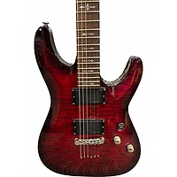 Used Schecter Guitar Research Demon 6 Crimson Red Burst Solid Body Electric Guitar