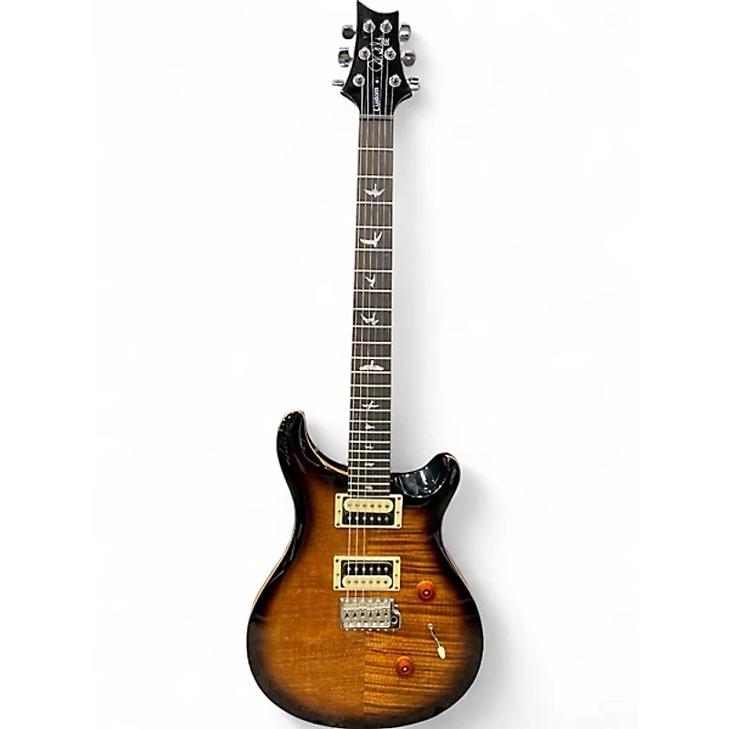 Used PRS SE Custom 24 Black Gold Sunburst Solid Body Electric Guitar