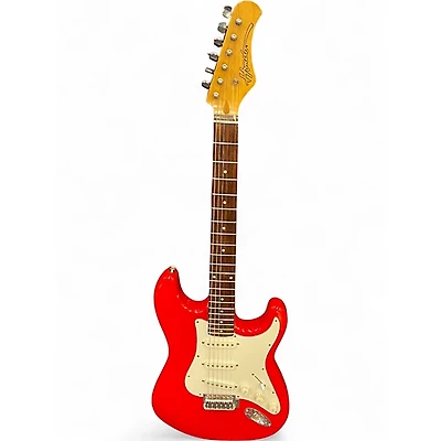 Used Hondo Stratocaster Copy Candy Apple Red Solid Body Electric Guitar