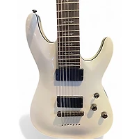 Used Schecter Guitar Research Demon 7 String Pearl White Solid Body Electric Guitar