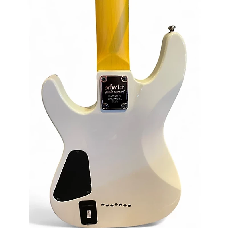 Used Schecter Guitar Research Demon 7 String Pearl White Solid Body Electric Guitar