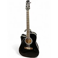 Used Takamine EF341SC Left Handed Black Acoustic Electric Guitar