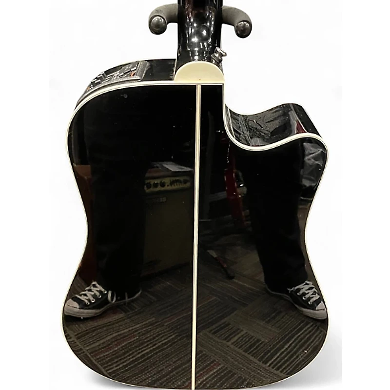 Used Takamine EF341SC Left Handed Black Acoustic Electric Guitar