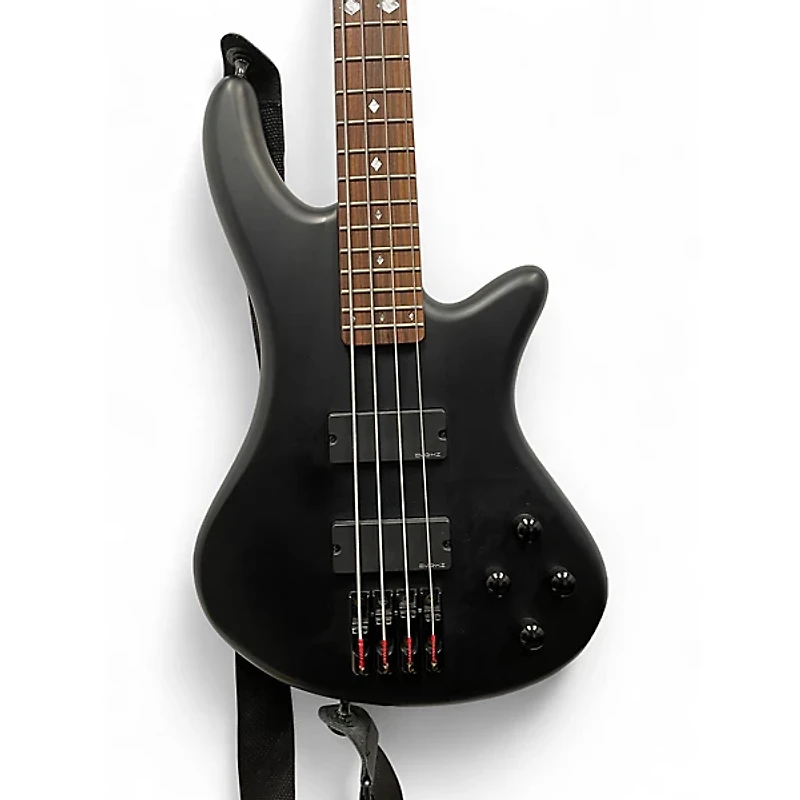 Used Schecter Guitar Research Stiletto Custom 4 String Black Electric Bass Guitar