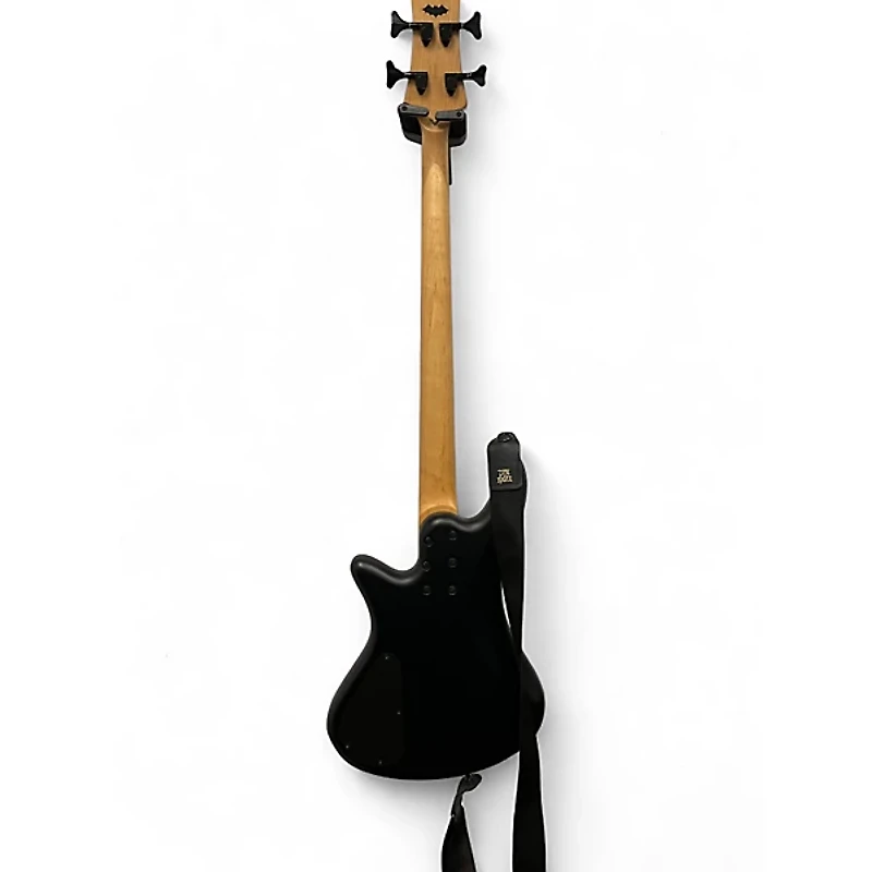 Used Schecter Guitar Research Stiletto Custom 4 String Black Electric Bass Guitar