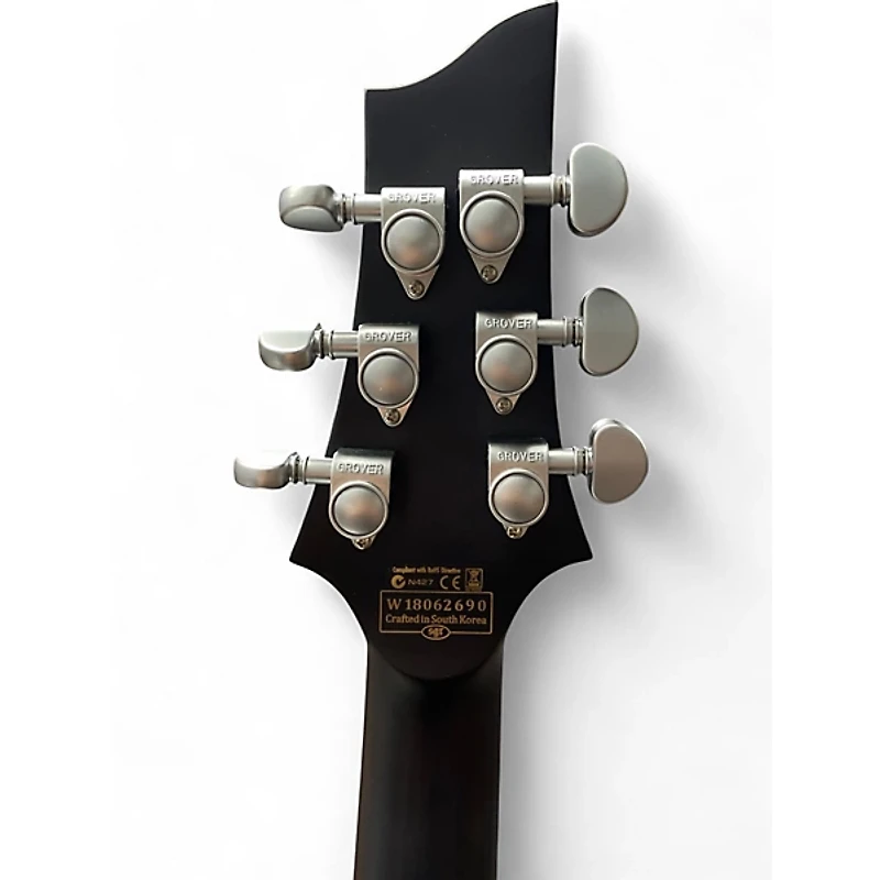 Used Schecter Guitar Research C1 Platinum Translucent Black Solid Body Electric Guitar