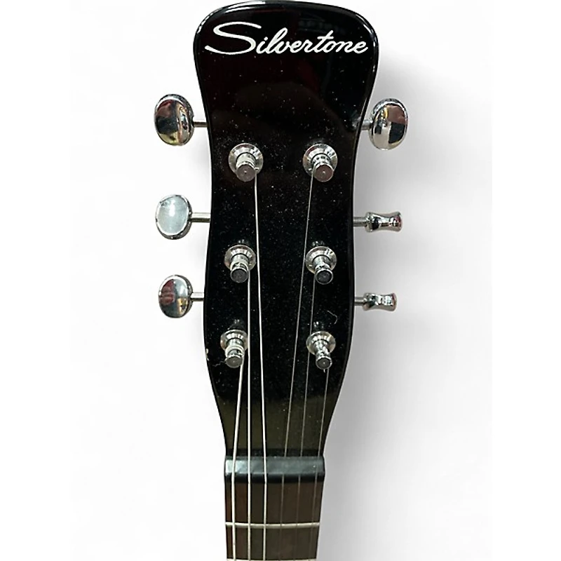 Used Silvertone St Style Black Solid Body Electric Guitar