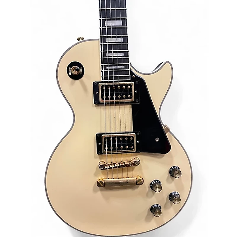 Used Epiphone Les Paul Custom Blackback Antique Ivory Solid Body Electric Guitar