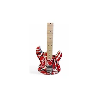 Used EVH Striped Series Frankie Red with Black and White Stripes Solid Body Electric Guitar