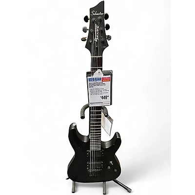 Used Schecter Guitar Research Diamond Series Black Solid Body Electric Guitar
