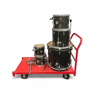 Vintage 1990s Sonar 5 Piece Force 2005 Satin Black Drum Kit