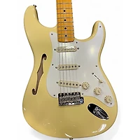 Used Fender Eric Johnson Thinline Stratocaster Vintage White Hollow Body Electric Guitar
