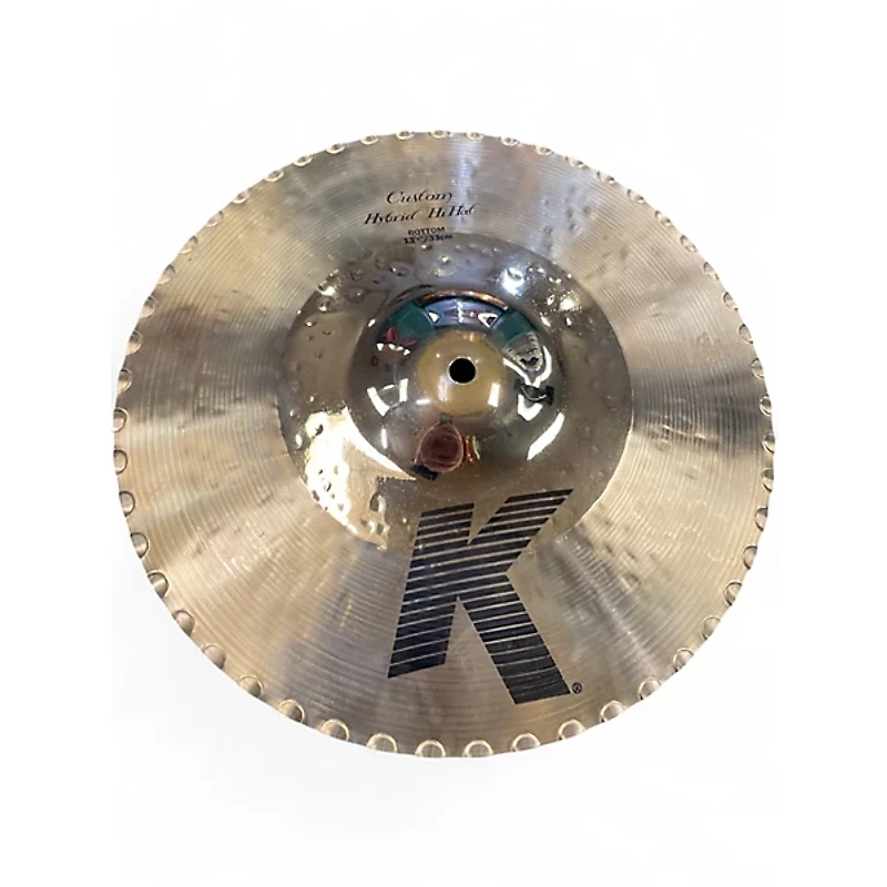 Used Zildjian 13.25in K Custom Hybrid Hi Hat Pair Cymbal