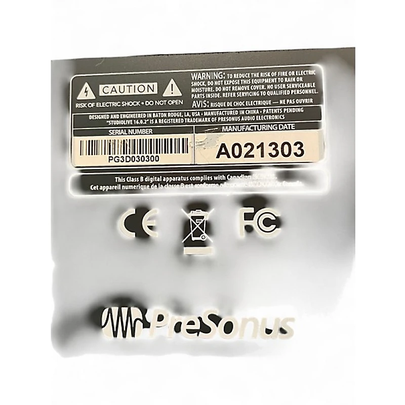 Used PreSonus Studio Live 16.0.2 Digital Mixer