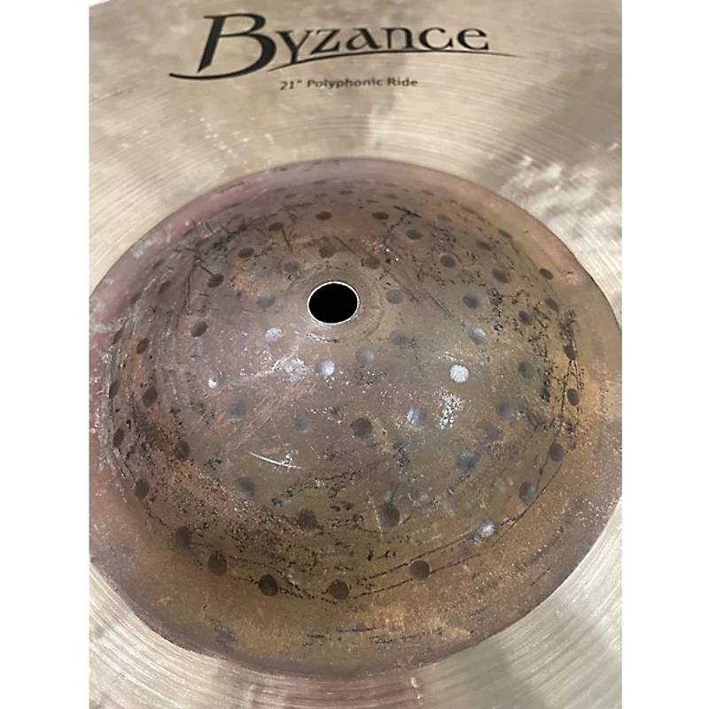 Used MEINL 21in BYZANCE POLYPHONIC RIDE Cymbal