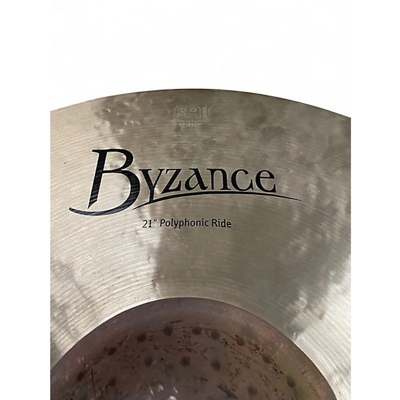 Used MEINL 21in BYZANCE POLYPHONIC RIDE Cymbal