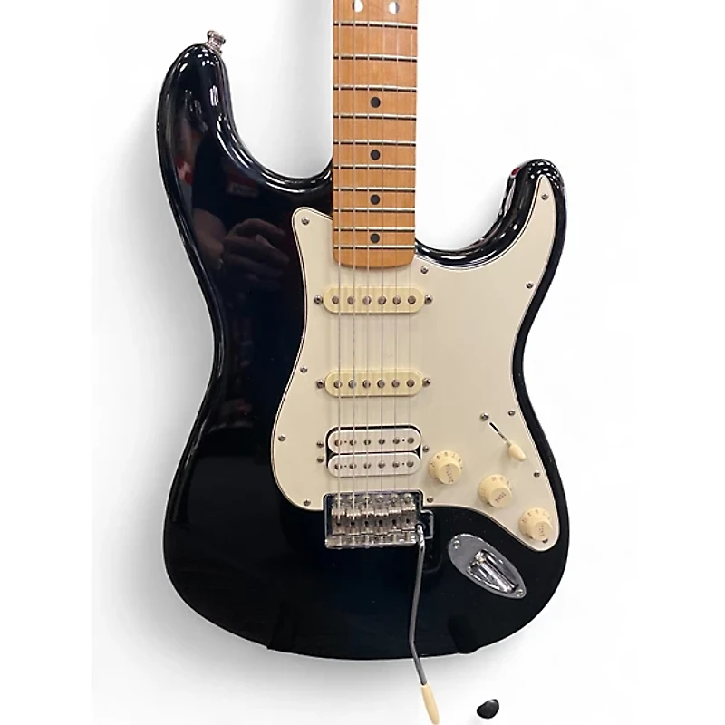 Used Fender Standard Stratocaster Black and White Solid Body Electric Guitar