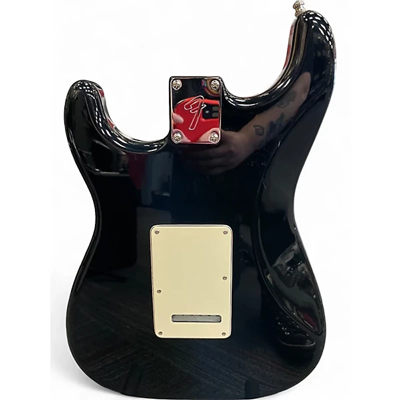 Used Fender Standard Stratocaster Black and White Solid Body Electric Guitar