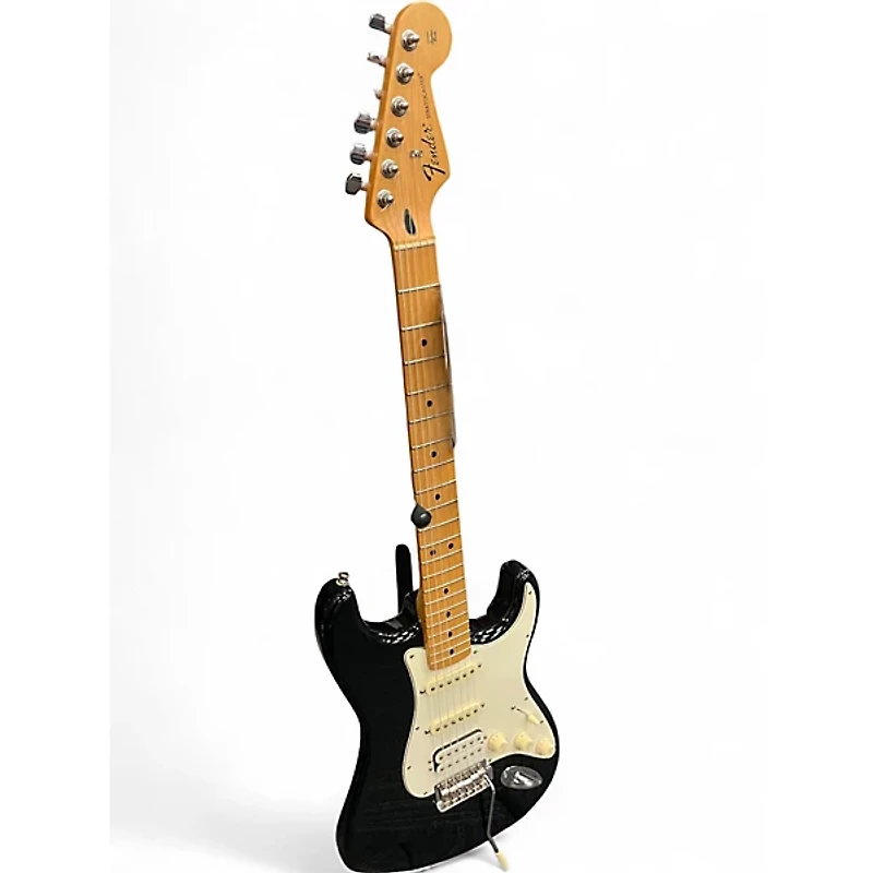 Used Fender Standard Stratocaster Black and White Solid Body Electric Guitar