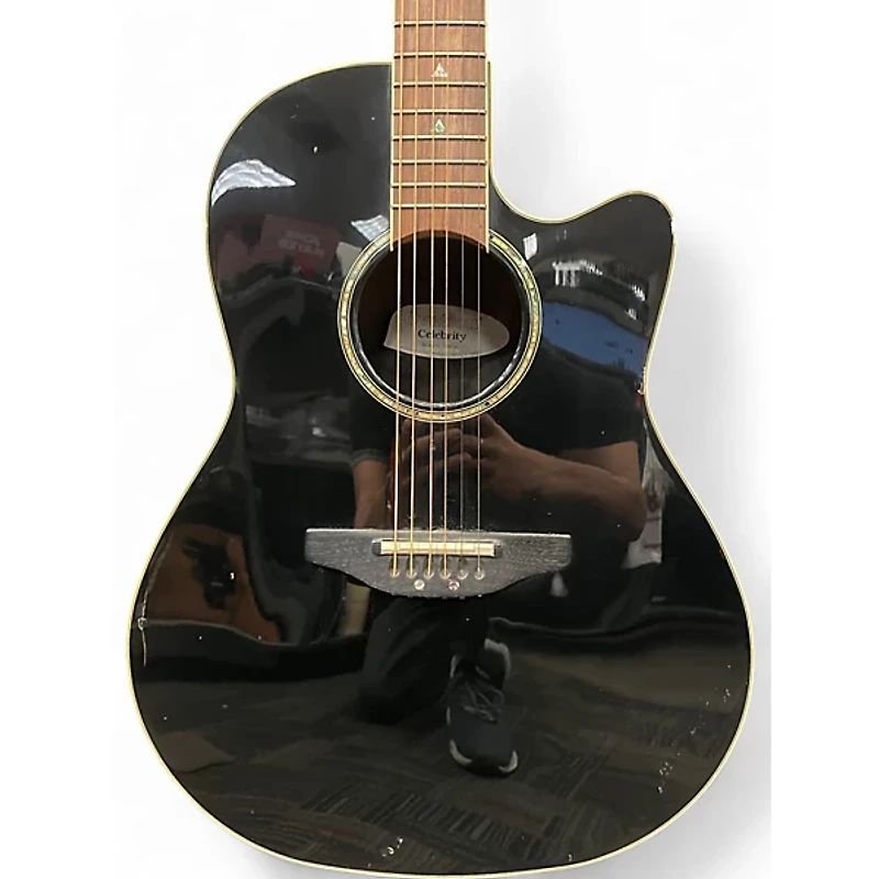 Used Ovation CSE24 Black Acoustic Electric Guitar