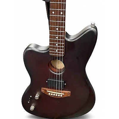 Used Iyv JM Style Hybrid Burgundy Burst Hollow Body Electric Guitar