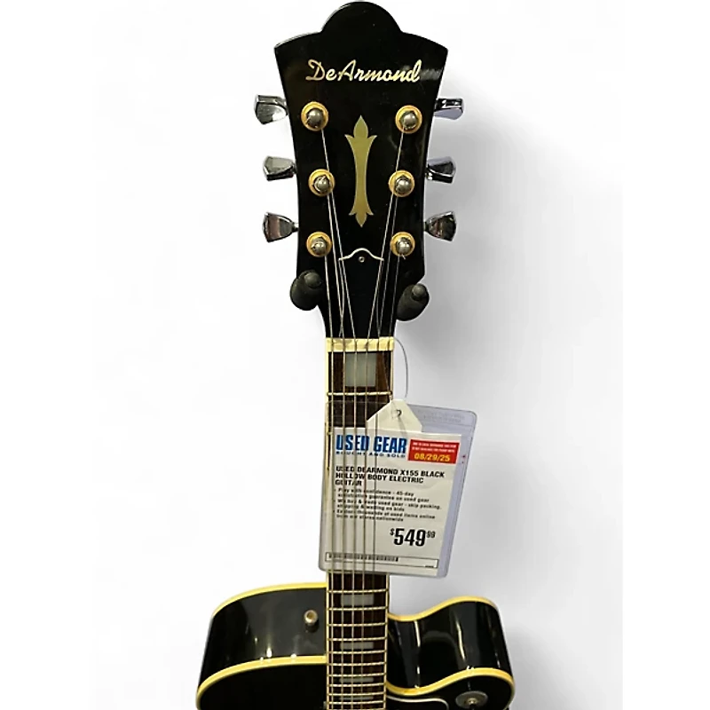 Used DeArmond X155 Black Hollow Body Electric Guitar