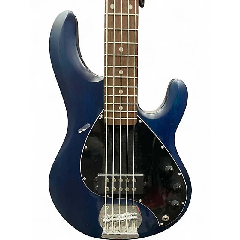 Used Sterling by Music Man Ray35 5 String Blue Electric Bass Guitar