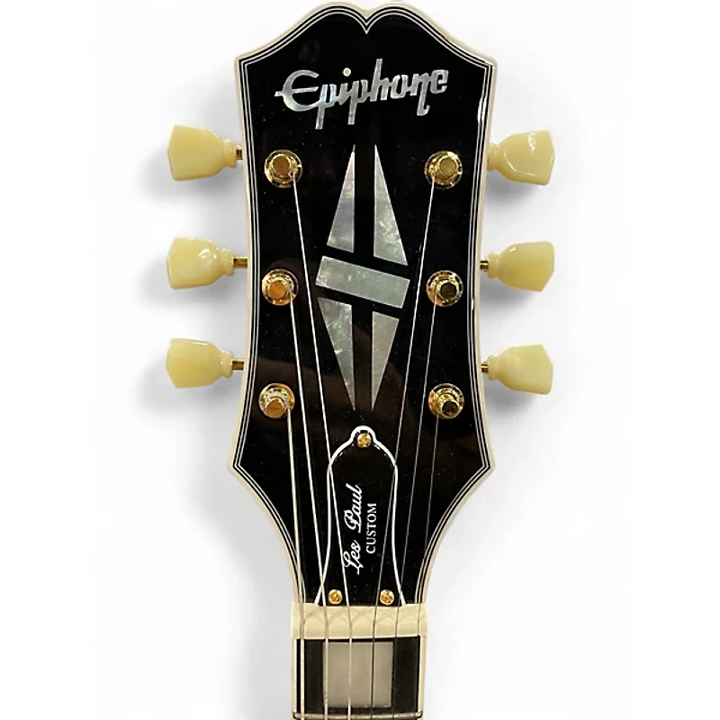 Used Epiphone Les Paul Custom P90S Black Solid Body Electric Guitar