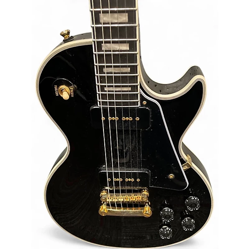 Used Epiphone LES PAUL CUSTOM P90 Black Solid Body Electric Guitar