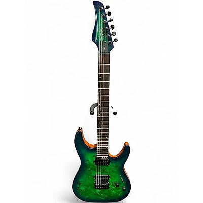 Used Schecter Guitar Research CR6 AQUA BURST Solid Body Electric Guitar