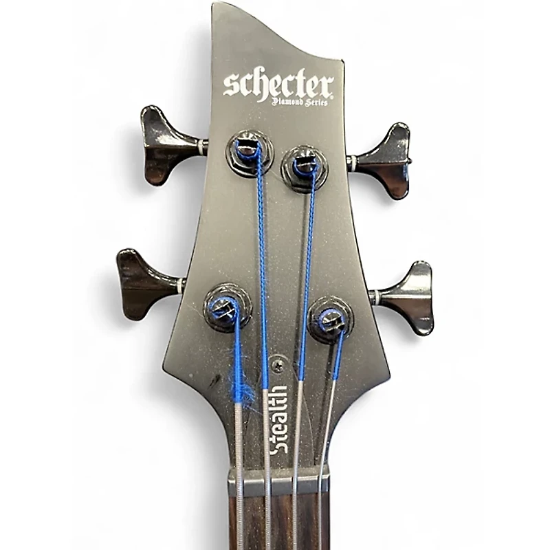 Used Schecter Guitar Research STILETTO STEALTH Black Electric Bass Guitar