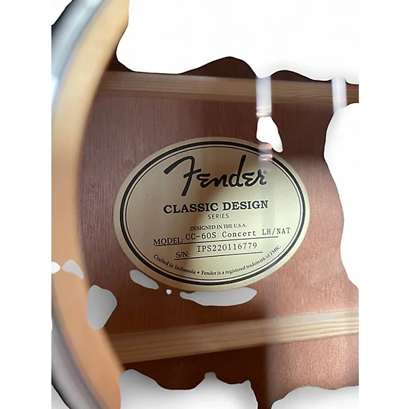 Used Fender CC60SCE Natural Acoustic Electric Guitar