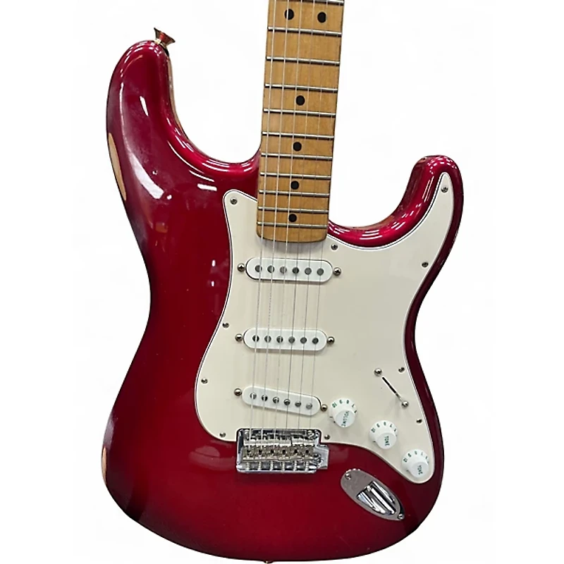 Used Fender Player Stratocaster Candy Apple Red Solid Body Electric Guitar