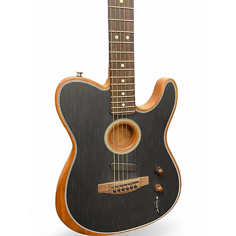 Used Fender Acoustasonic Player Telecaster brushed black Acoustic Electric Guitar