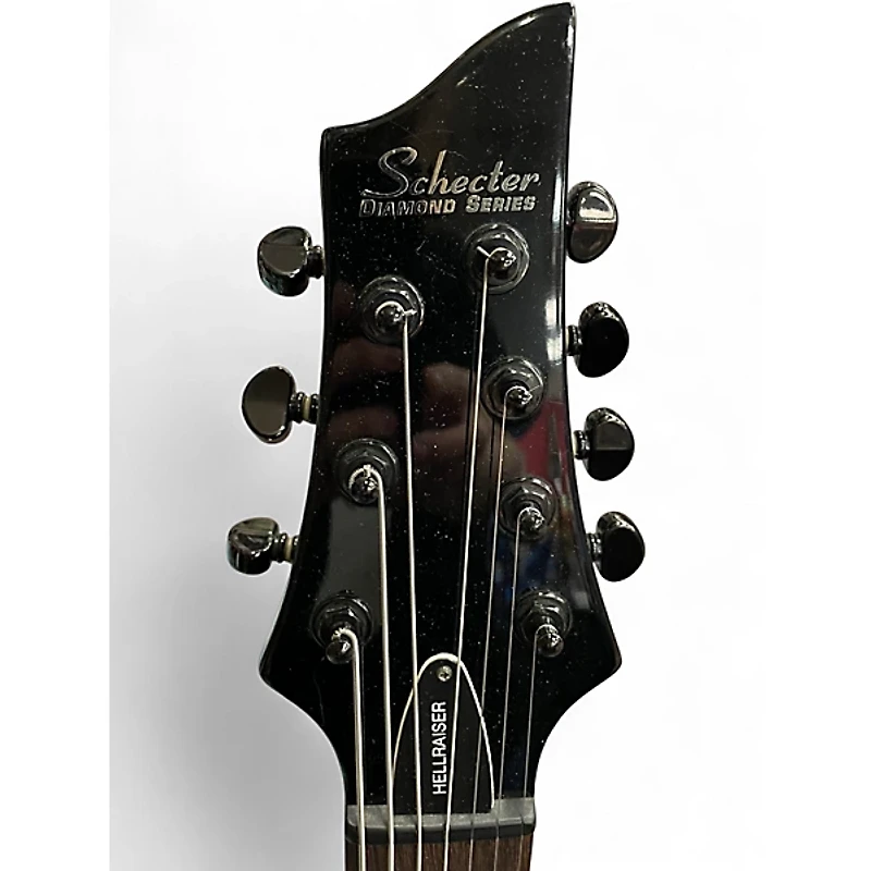 Used Schecter Guitar Research Hellraiser C7 7 String Black Solid Body Electric Guitar
