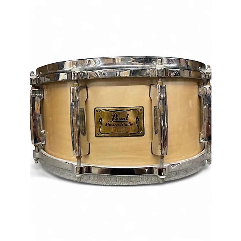 Used Pearl 6.5X14 Masters Studio Snare Natural Lacquer Drum