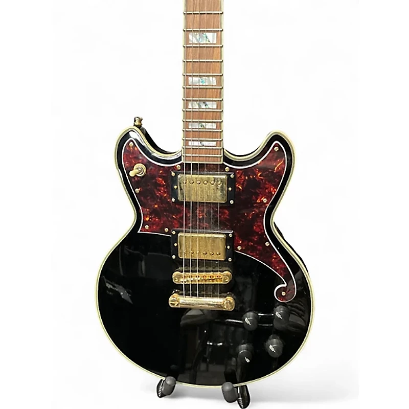 Used D'Angelico DELUXE BRIGHTON Black Solid Body Electric Guitar