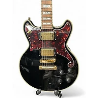 Used D'Angelico DELUXE BRIGHTON Black Solid Body Electric Guitar