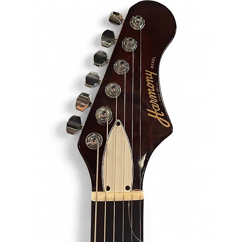 Used Harmony Rebel Gold Solid Body Electric Guitar