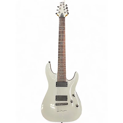 Used Schecter Guitar Research Demon 7 String Alpine White Solid Body Electric Guitar