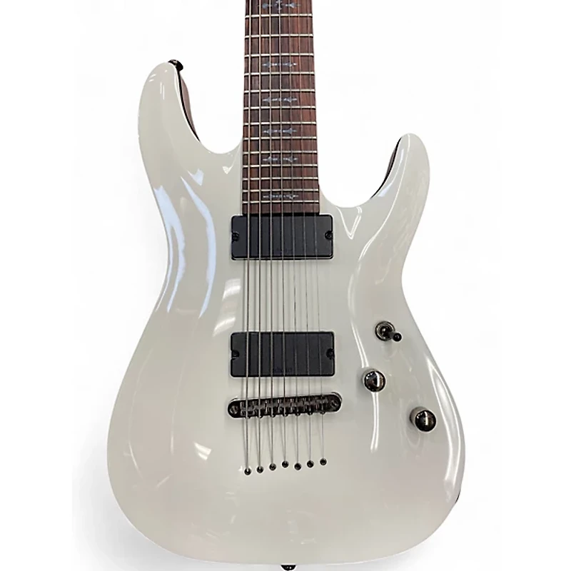Used Schecter Guitar Research Demon 7 String Alpine White Solid Body Electric Guitar