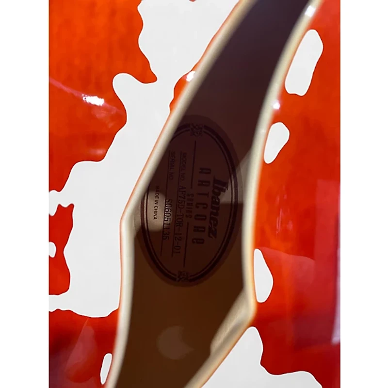 Used Ibanez AF75D Trans Orange Hollow Body Electric Guitar