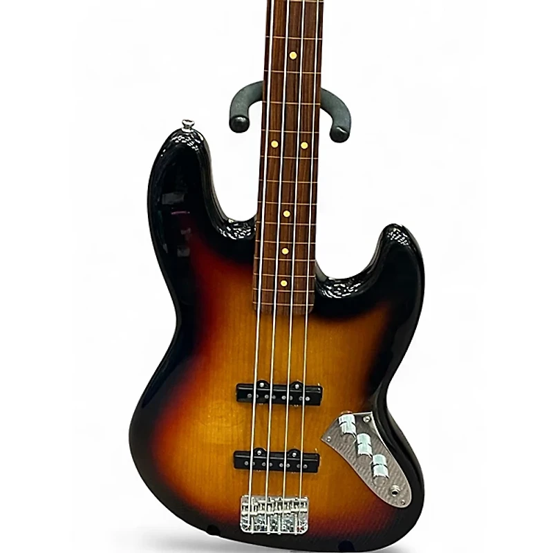 Used Fender Jaco Pastorius Signature Fretless Jazz Bass 3 Tone Sunburst Electric Bass Guitar